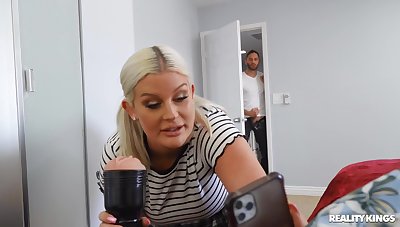Untouched ass blonde mom in pure intimacy in her room